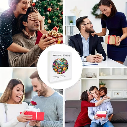 Wooden Puzzles, 326 Pieces Hummingbird Jigsaw Puzzles, Unique Shaped Wooden Puzzle for Adults and Kids, Family Game(Hummingbird, Royal)