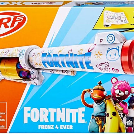 Nerf Fortnite Frenz 4 Ever Blaster, Bonus Code to Unlock Frenz 4 Ever Wrap in The Game, 6 Elite Darts, 6-Dart Drum, Fortnite Gifts