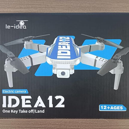 LE-IDEA Foldable Drone with Camera 1080P for Adults, IDEA12 Drones with Altitude Hold, Headless Mode, Optical Flow Positioning, Trajectory Flight, 3 Speed Modes, RC Quadcopter for Beginners (Blue)