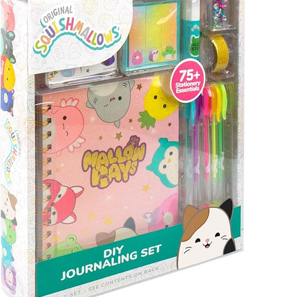 Squishmallows Original DIY Journaling Set, Journaling Kit with Gel Pens, Stickers, Sticky Notes, and Gems, Scrapbook for Kids, Cute Stationary Set, Notebook for Girls, Diary for Girls Ages 8-12