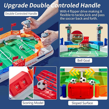 COUOMOXA Soccer Board Game for Kids: Mini Foosball Table Game - Interaction Soccer Toys for 3 4 5 6 7 8-12 Year Old Indoor Family Playroom Party - Perfect Birthday Sports Gift for Boys Girls