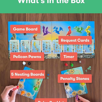 SimplyFun Pelican Cove - Engaging Strategy Game – Master Fast-Paced Nesting Challenges with This Educational Board Game for Ages 8+, 1-5 Players