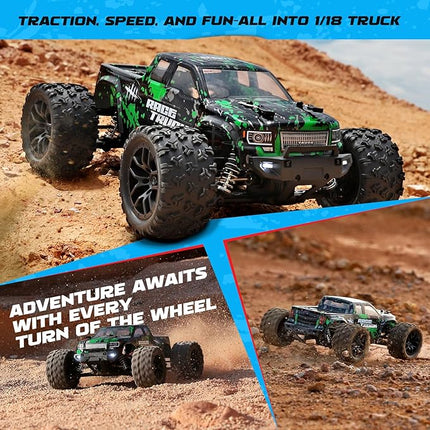 HAIBOXING 1:18 Scale All Terrain RC Car 18859, 36 KPH High Speed 4WD Electric Vehicle with 2.4 GHz Remote Control, 4X4 Waterproof Off-Road Truck with Two Rechargeable Batteries