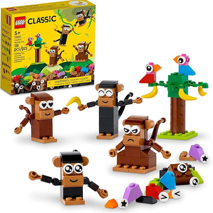 LEGO Classic Creative Monkey Fun 11031 Building Toy Set for Kids, Boys, and Girls Ages and Up, Makes a Great Gift for Grandchildren