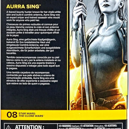 STAR WARS The Black Series Aurra Sing Toy 6-Inch-Scale The Clone Wars Collectible Action Figure, Toys for Kids Ages 4 and Up,F1870