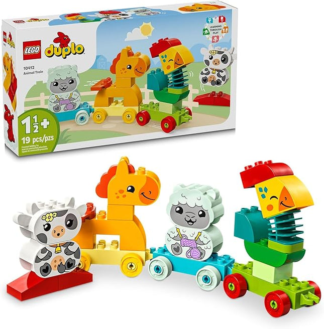 LEGO DUPLO My First Animal Train Building Set and Horse Toy, Educational Toy for Toddlers Ages 1-3 with 4 Animal Figures, Creative Nature Toy Birthday Gift for Animal Loving Preschoolers, 10412