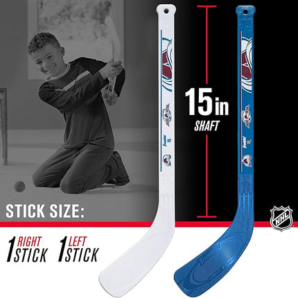 Franklin Sports NHL Mini Hockey Set - Kids Indoor Knee Hockey Goal, Ball, + 2 Stick Combo - Youth Team Indoor Toy Set - Official - Ages 3+