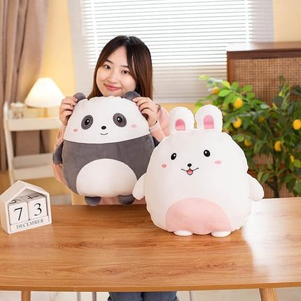Soft Flat Rabbit Plush Hugging Pillow Cute White Rabbit Stuffed Animal Bunny Plushies Toys Kids Bunny Anime Cushion for Birthday, Valentine's Day, Christmas...16.5 Inch