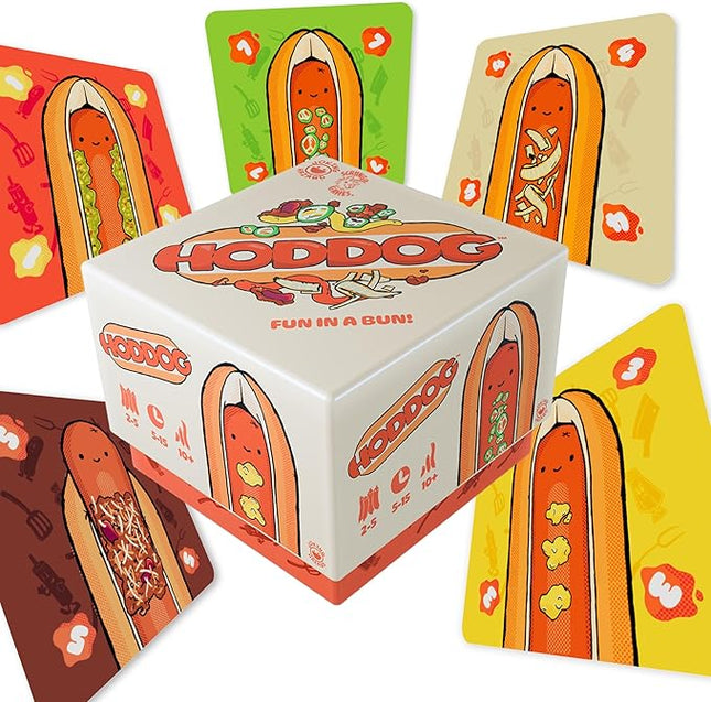 Joking Hazard Hoddog Card Game – 82 Cards for Kids & Adults, Race to Build The Longest Hoddog with Fun & Strategy, Includes Ketchup Splat Cards & Rulebook