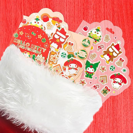 Hello Kitty and Friends Holiday Puffy Sticker Playset, Includes Over 30 Hello Kitty Stickers, 2 Sticker Play Scenes, Reusable Stickers for Kids, Sanrio Stuff, Reusable Sticker Book, Travel Toys
