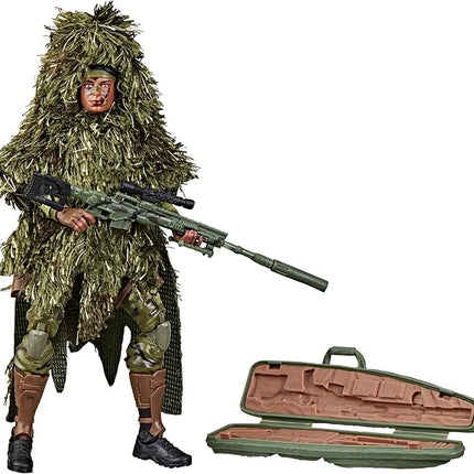 G.I. Joe Classified Series 60th Anniversary Action Marine - Sniper, Collectible 6 Inch Action Figure with Ghillie Suit and 19 Accessories