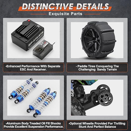 HAIBOXING 16890SA 1/16 Scale 4WD Brushless RC Truck Max 40 MPH Fast RC Cars, All Terrains RC Car with Independent ESC 4X4 Off-Road Semi-Truck for Boys and Adults, 3S Battery Applicable (not Included)