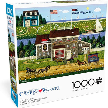 Buffalo Games - Charles Wysocki - Red Whale Inn - 1000 Piece Jigsaw Puzzle for Adults -Challenging Puzzle Perfect for Game Nights - Finished Size is 26.75 x 19.75