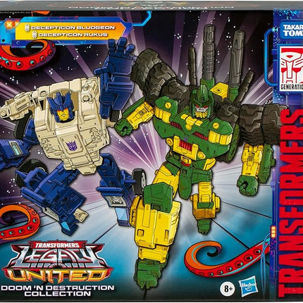 Transformers Legacy United Doom ‘n Destruction Collection, Bludgeon & Rukus, Mayhem Attack Squad Converting Action Figure 2-Pack, 8+ (Amazon Exclusive)