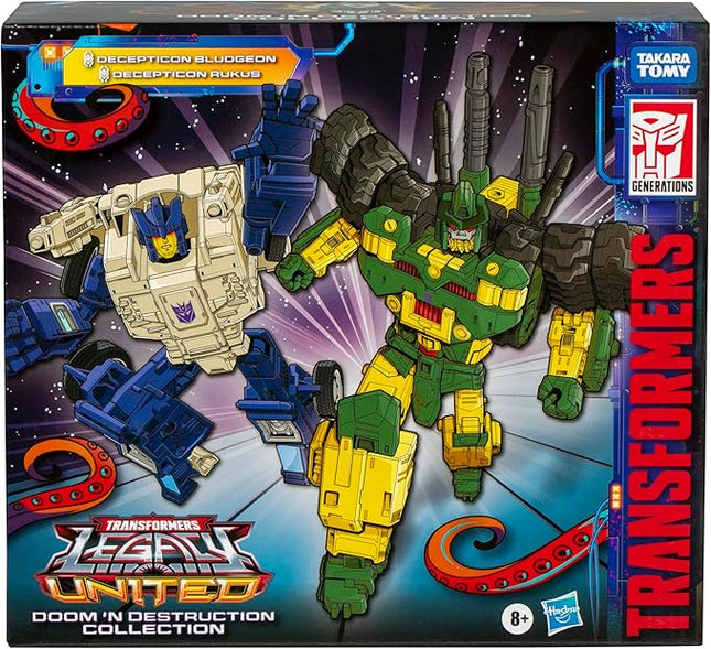 Transformers Legacy United Doom ‘n Destruction Collection, Bludgeon & Rukus, Mayhem Attack Squad Converting Action Figure 2-Pack, 8+ (Amazon Exclusive)