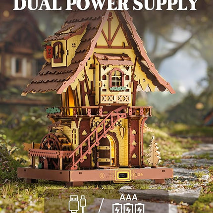 ROKR Cuckoo Clock Mechanical 3D Wooden Puzzle Kit for Adults, DIY Wooden Clock Model Building Set, Unique Home Decor Gift for Women Men