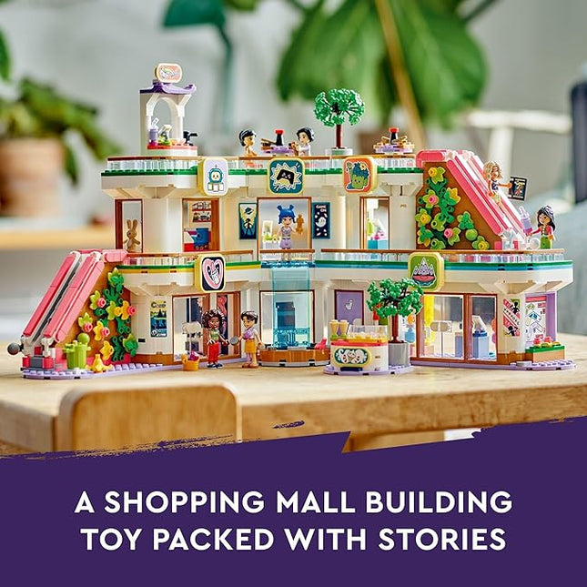 LEGO Friends Heartlake City Shopping Mall Toy, Building Kit with Mini-Doll Accessories for Kids to Build Social Skills and Play Together, Gift Set for 8 Year Old Kids, Girls and Boys, 42604
