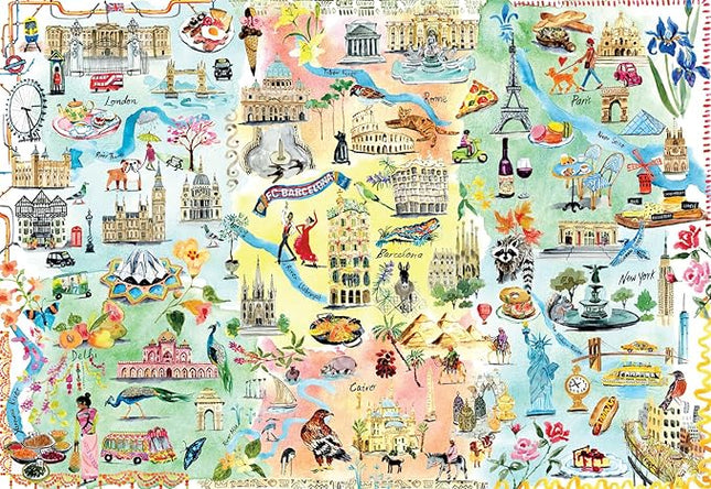 Buffalo Games - Fay Ford - Large City Map - 2000 Piece Jigsaw Puzzle for Adults - Challenging Puzzle Perfect for Game Nights - Finished Size is 38.50 x 26.50