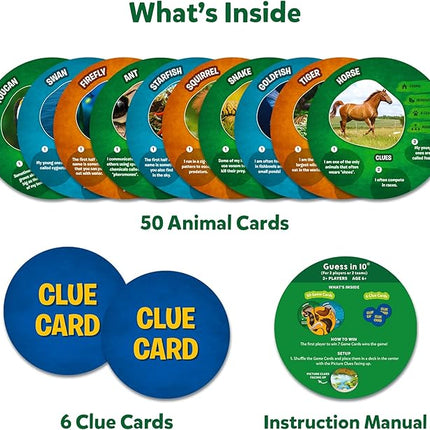 Skillmatics Guess in 10 Animal Picture Clues, Perfect for Boys, Girls, Kids, and Families Who Love, Card Games, Educational Games, Board Games, Gifts for Ages 6, 7, 8, 9 and Up