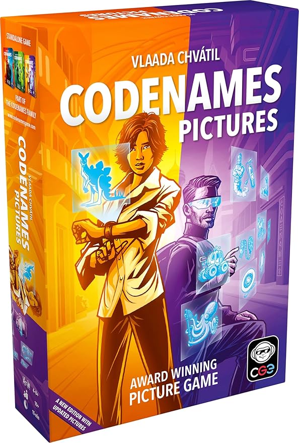 CGE Codenames: Pictures Board Game (2nd Edition) The Top Secret Picture Association Party Game for Friends & Family Game Nights, 4+ Players
