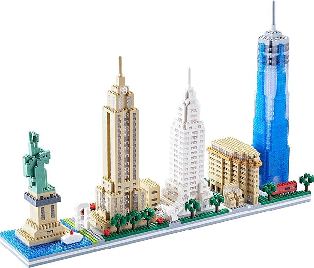 New York Skyline City Building Micro Building Block Set, Home and Office Decoration, Creative Gift for Adults（3452 PCS）