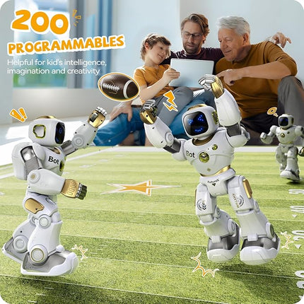 Ruko 1088 Smart Robot for Kids, Large Programmable Interactive STEM RC Robot, Voice Control and App Control, Gifts for Boys and Girls 4 5 6 7 8 9, Gold