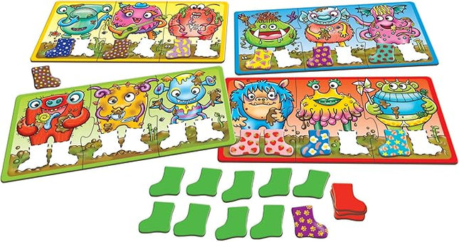 ORCHARD TOYS Moose Smelly Socks Game. Find Matching Pairs of Socks for Your Monsters! for Ages 3-6 and 2-4 Players