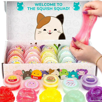 Original Squishmallows Ultimate Compounds Set, 25-Pack, Scented Glitter Slimes, Slime Party Favors for Kids, Slime Bulk, Kids Party Favors Goodie Bags, Mini Squishmallows, Mini Slime, Sludge Toys