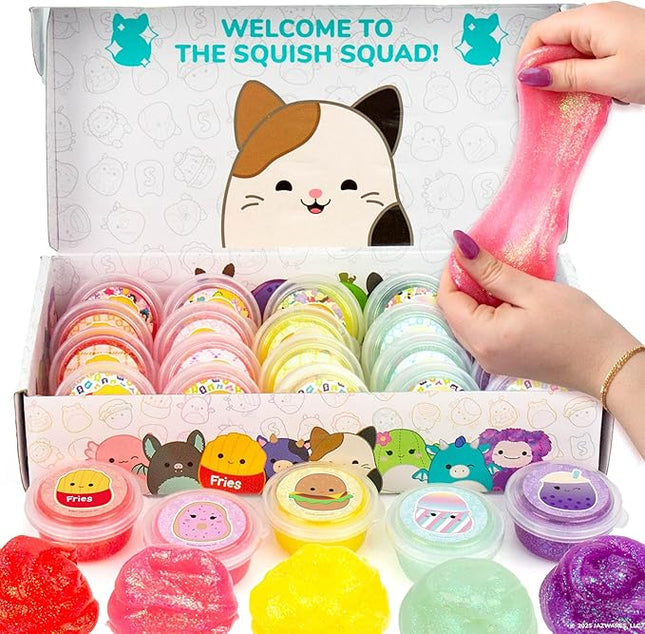 Original Squishmallows Ultimate Compounds Set, 25-Pack, Scented Glitter Slimes, Slime Party Favors for Kids, Slime Bulk, Kids Party Favors Goodie Bags, Mini Squishmallows, Mini Slime, Sludge Toys