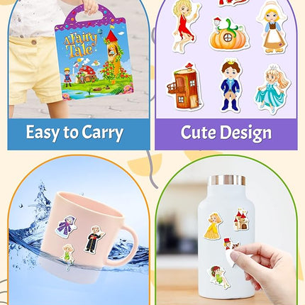 Benresive Reusable Sticker Book for Toddlers 2-4 Years, Fun Travel Stickers for Kids, Waterproof Sticker Books for Toddlers 1-3, Crafts Activities for Todddlers 1-3 2-4 3-5 - Fairy