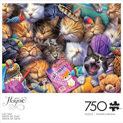 Buffalo Games - Jeff Haynie - Cat Nap - 750 Piece Jigsaw Puzzle for Adults - Challenging Puzzle Perfect for Game Nights - Finished Size is 24.00 x 18.00