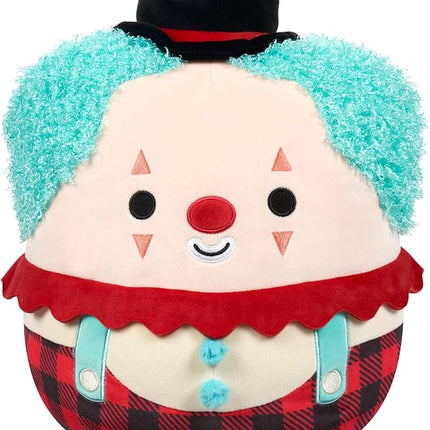 Squishmallows Original 12-Inch Ukee Clown with Teal Hair and Black Bowler Hat - Official Jazwares Plush