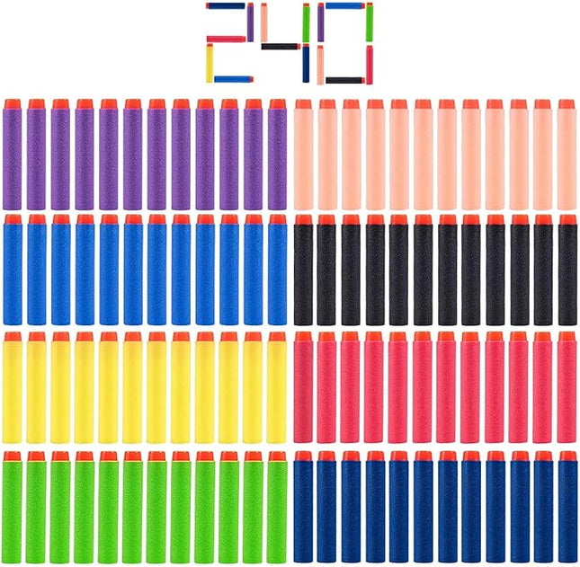 240 Pcs Colorful Refill Darts Bullets Ammo Pack for Nerf N-Strike Elite Series Blasters