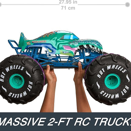 Hot Wheels RC Monster Trucks Mega-Wrex in 1:6th Scale, Extra Large Remote-Control Toy Truck, More Than 2ft Long