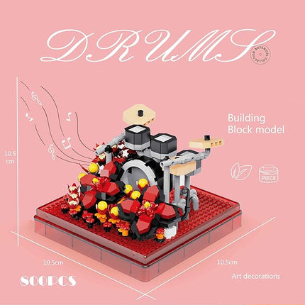 Musical Instruments Micro Blocks Building Sets,Classical Famous Building Block Set,1500 PCS for Adults and Kids,Guitar and Drum Set with Clear Plastic Cover