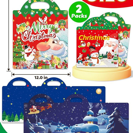 Reusable Sticker Book for Toddlers 2-4 Years, Stickers for Kids, Toddler Sticker Book Ages 1-3, Toddler Craft Activities, Toddlers Travel Toys Ages 2+ Boy Girl Birthday Gifts - Christmas