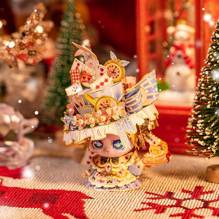 MU 3D Metal Puzzle for Adult Alice Figure Cartoon Cat, Animation Elf Palace Model Kits Miniature Building, Love Festival Birthday Gift Home Decor