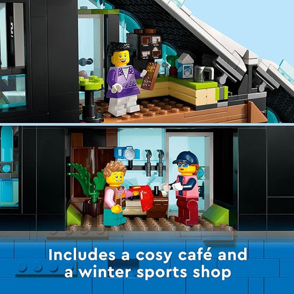 LEGO City Ski and Climbing Center 60366 Building Toy Set, 3-Level Building with a Ski Slope, 8 Minifigures and 2 Animal Figures for Imaginative Winter Sports Play, Christmas Toy for Kids and Ski Fans