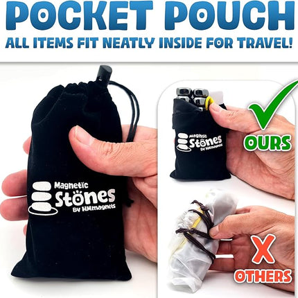 Upgraded (Multi-Level) Magnet Chess Game with String & Stones - Clear & Simple Instructions | Premium Set with 20 Larger & Stronger Stones, Adjustable Rope, 2 Dice & Travel Pouch | for Kids & Adults