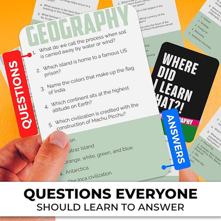 QUOKKA Trivia Card Game with 500 Questions in Geography – Trivia Games for Adults, Teens, and Families – Trivia Cards with Answers – Great Board Games Trivia for Family Party and Game Night