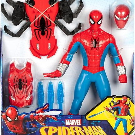 Marvel Spider-Man Thwip Blast Spider-Man Action Figure with Accessories, 11-Inch-Scale Super Hero Toys for Kids Ages 4 and Up