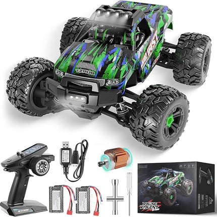 Rc Cars 1:14 All Terrain RC Car for Adults & Boys 4WD Off-Road Remote Control Truck 40+ KM/H High Speed 4X4 Waterproof Remote Control Car with 2 Rechargeable 1500 mAh Batteries 8-12(Green)
