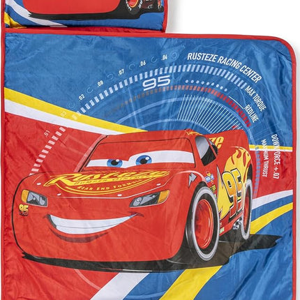 Jay Franco Kids Nap Mat with Embedded Pillow & Blanket – Soft 46"x20" Microfiber Sleeping Bag with Name Tag & Handle