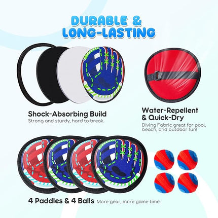 Playzap Toss and Catch Ball Set - Ultra Soft & Safe Toddler Baseball Gloves Designed for Pain-Free - Kids Games Toys Indoor Outdoor - Great for Yard Beach Pool - Gift for Boys Girls 2-4 5-7 8-10 Years
