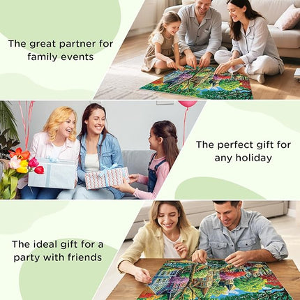 500 Piece Puzzles for Adult, Urban Street Scene Puzzle 500 Pieces for Adults Kids Senior, Retro Style Adult Puzzles, Challenging Family Puzzle Colorful Activity Game Gift for Friend 20.5 X 15 Inches