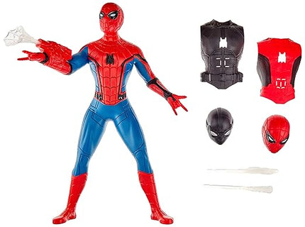 Spider-Man: Far from Home Deluxe 13-Inch-Scale Web Gear Action Figure with Sound FX, Suit Upgrades, and Web Blaster Accessory