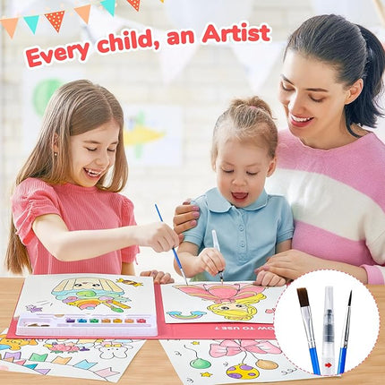 JoyCat Paint with Water Coloring Books for Toddlers, Watercolor Painting Sets for Kids Ages 3-5 4-8, Arts and Crafts Drawing Activities Toy Birthday Gift for Boys Girls (Party)