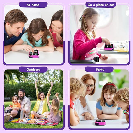 Tic Tac Toe Game, 4 in 1 Handheld Educational Game Machine, Electronic Tic Tac Toe Game for Education and Memory Growth, Home, Toy Board Game for Kids and Adults (Purple)
