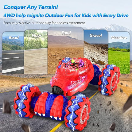 Gesture Sensing RC Stunt Car - Boys Toys Age 6-12 with Light & Music, Hand Controlled Remote Control Car Cool Birthday Gift Ideas for Kids 6 7 8 9 10 11 12 Year Old