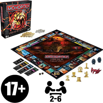 Monopoly House of the Dragon Edition Board Game | Based on the Hit TV Series | Ages 17 and Up | 2 to 6 Players | Strategy Games (Amazon Exclusive)